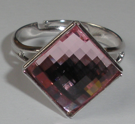 Prstýnek Swarovski Chessboard Light Rose rhodiovaný (SwPrChe_19)