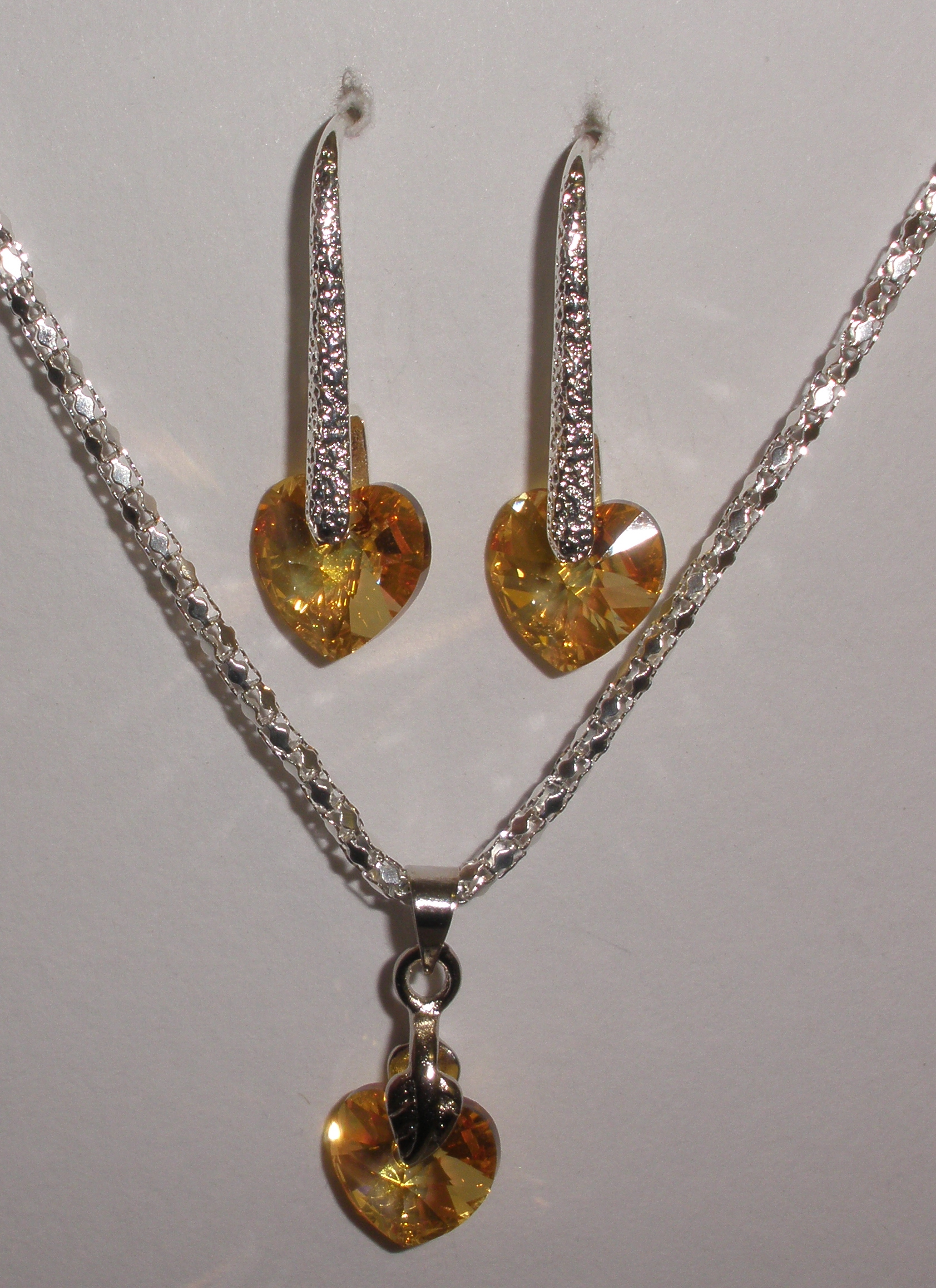 Sada Swarovski Srdce Metalic Sunshine s bižuterními komponenty (Sw10Sr48)