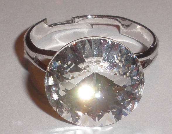 Prstýnek Swarovski Rivoli Crystal rhodiovaný (SwPr14_1)