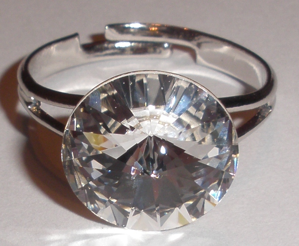 Prstýnek Swarovski Rivoli Crystal rhodiovaný (SwPr12_1)