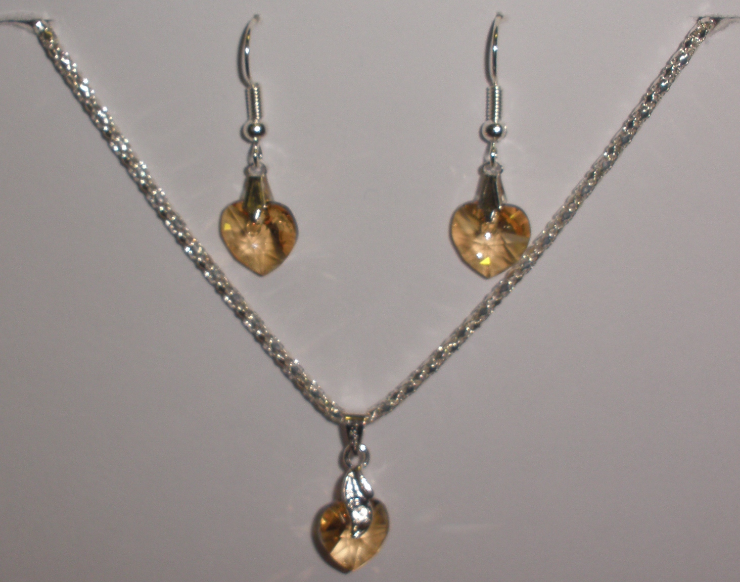 Sada Swarovski Srdce Golden Shadow s bižuterními komponenty (Sw10Sr56)