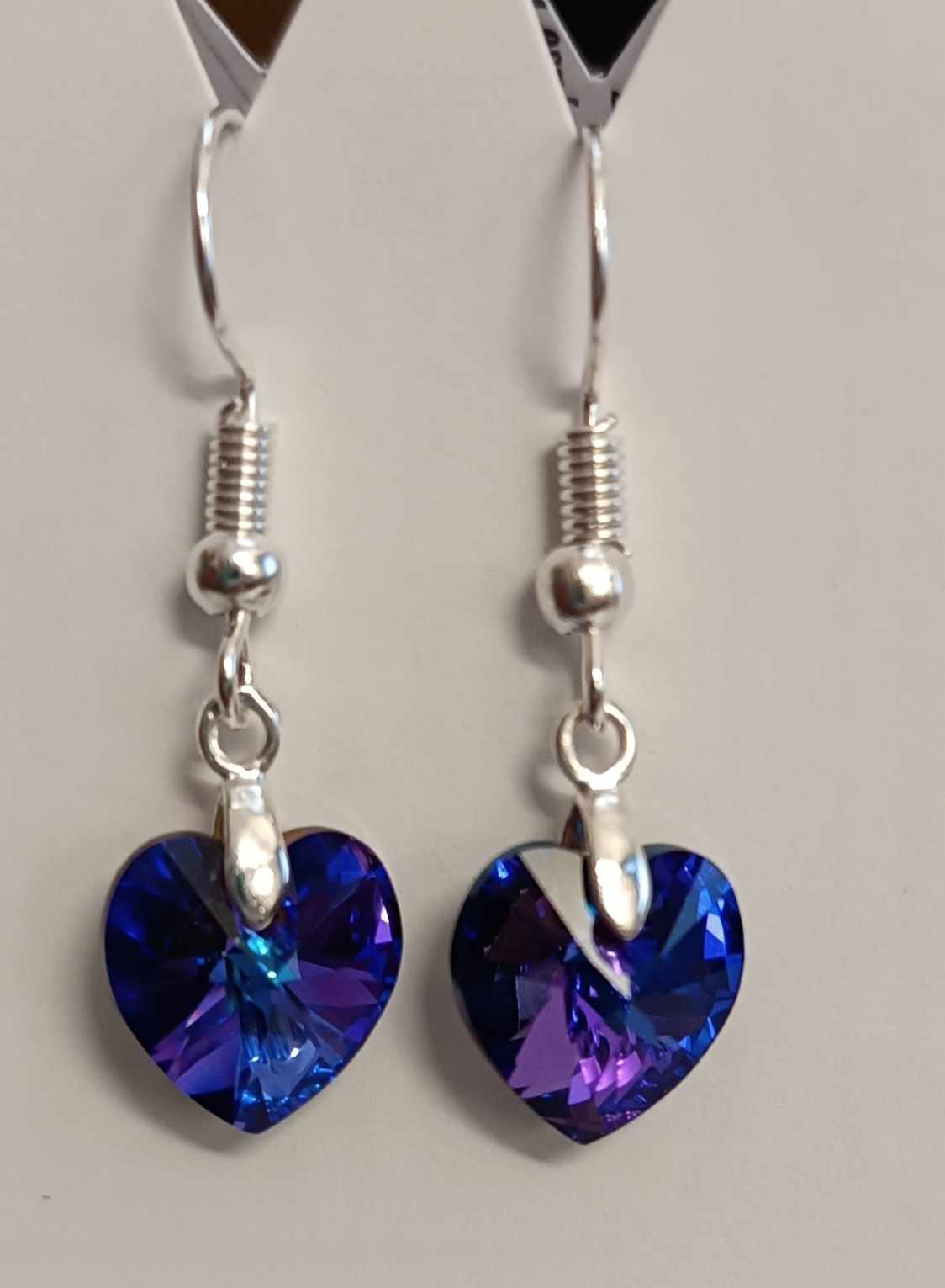Náušnice Swarovski Srdíčka Heliotrope AB (SwNSr_7)