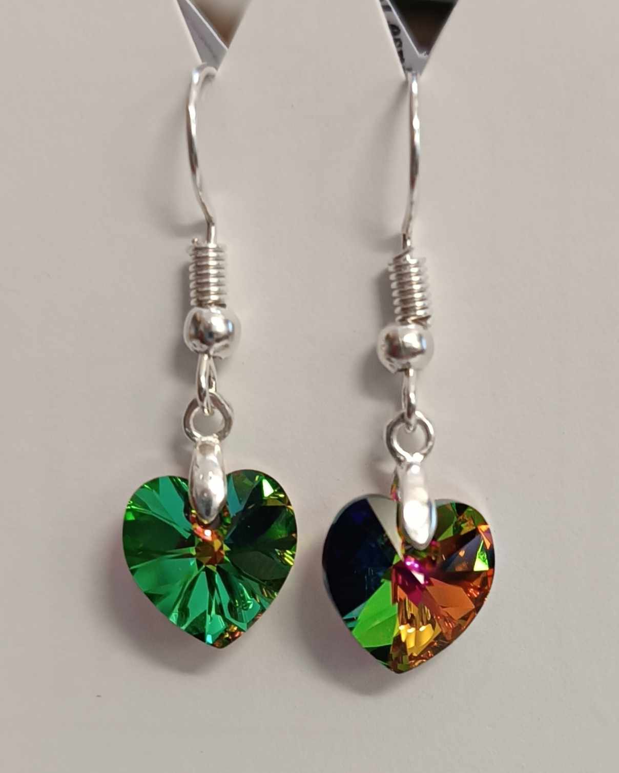 Náušnice Swarovski Srdíčka Vitrail Medium AB (SwNSr_20)