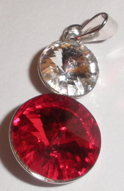 Přívěsek Swarovski 2 Rivoli Light Siam/Crystal rhodiovaný (Přív2R812_22/1)