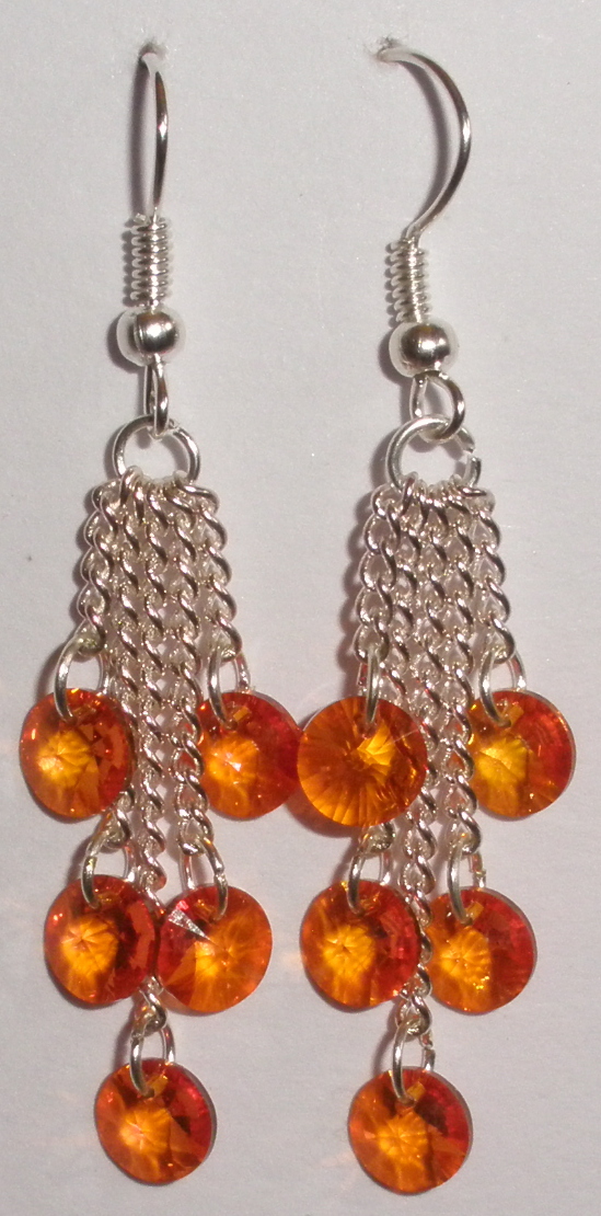 Víceřetízkové náušnice se Swarovski Elements Xilion 6 mm Astral Pink (SwVic_3)