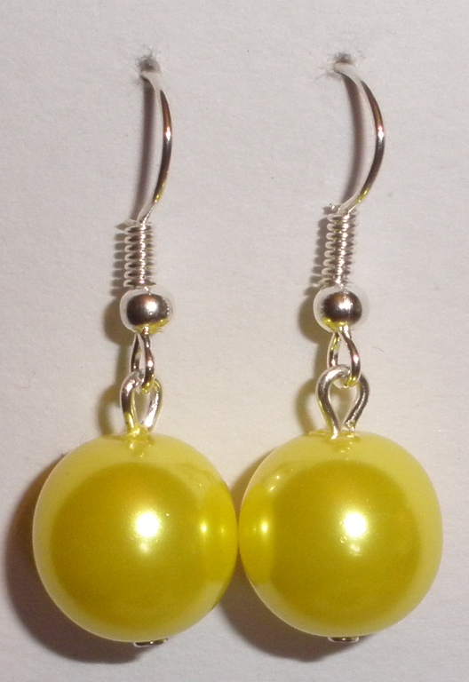 Žluté perličkové náušnice (ŽPeN31)