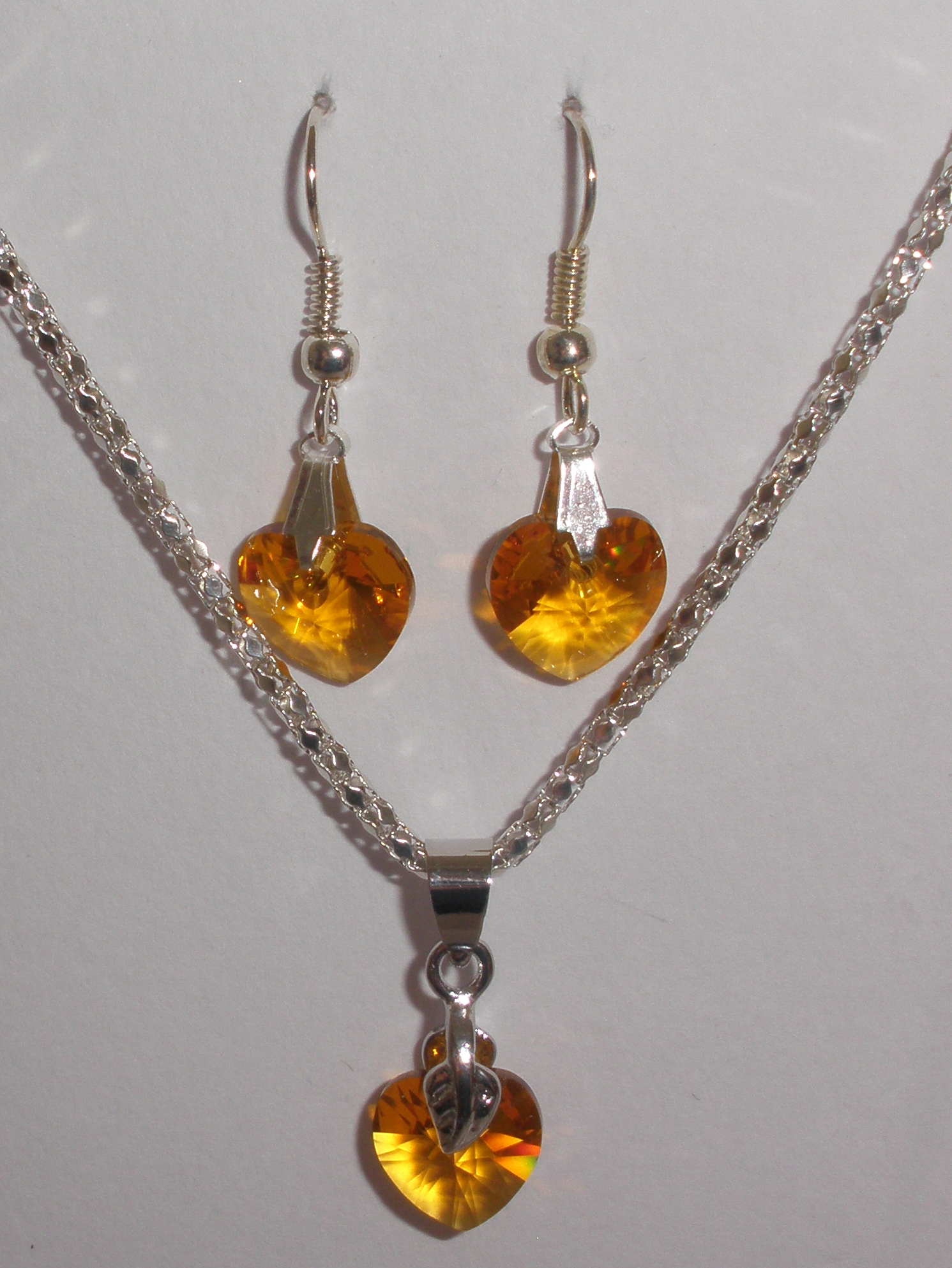 Sada Swarovski Srdce Topaz s bižuterními komponenty (Sw10Sr34)