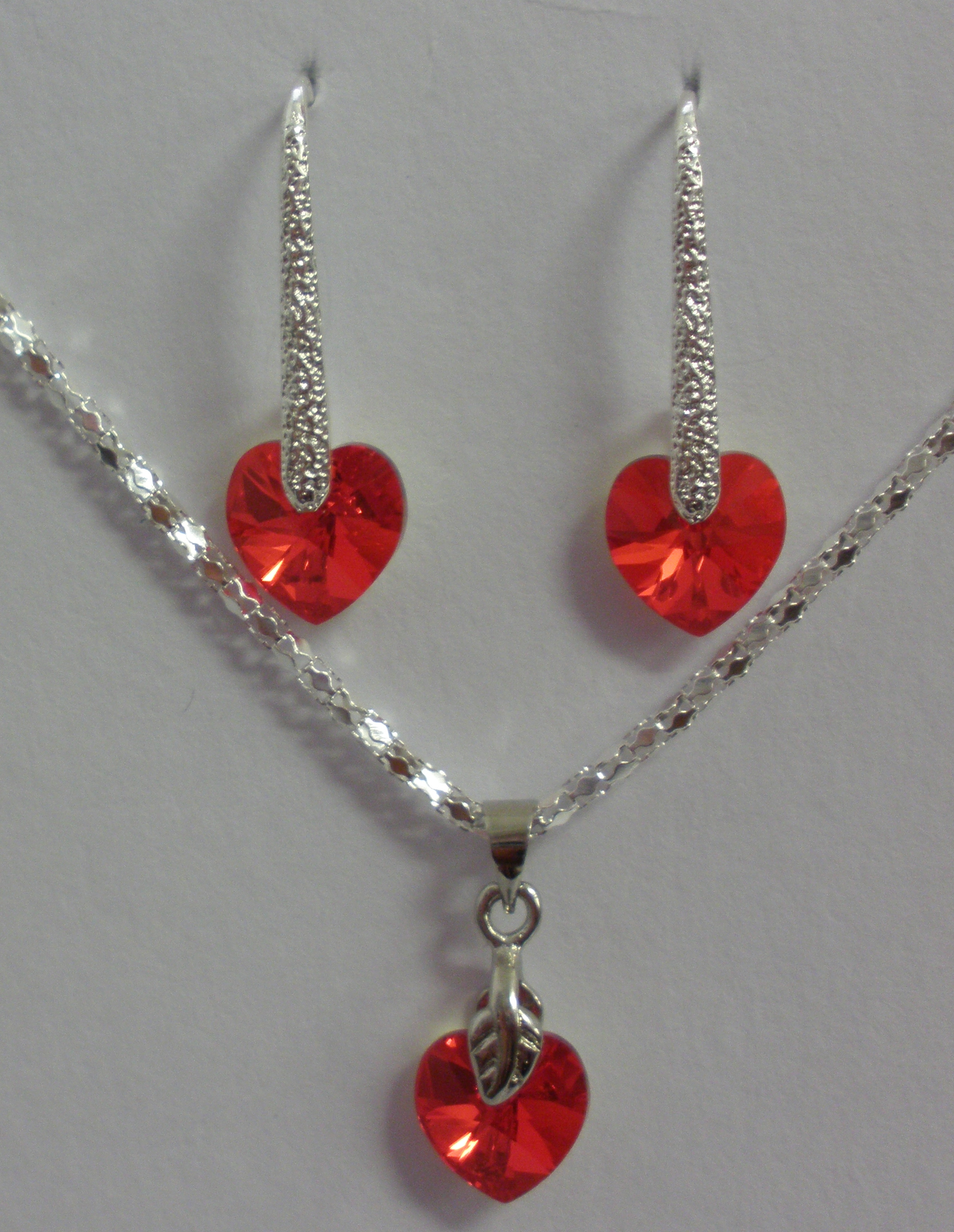 Sada Swarovski Srdce Light Siam AB s bižuterními komponenty (Sw10Sr5)