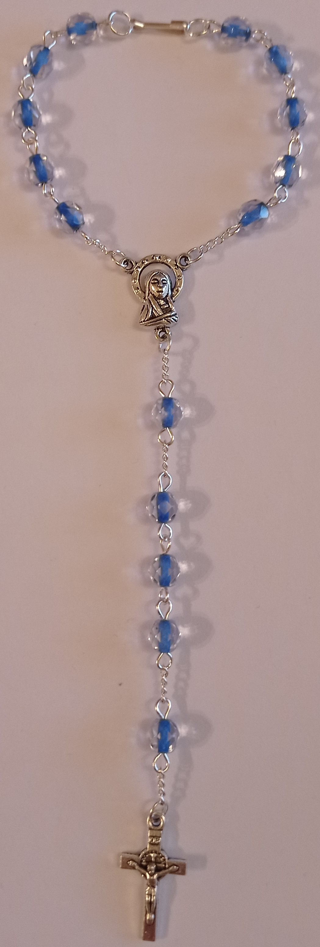Modro-čirý růženec do auta (RůA63)