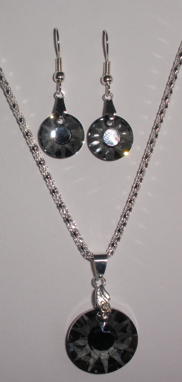 Sada Swarovski Sun Silver Night AB s bižuterními komponenty (SwSu_2)