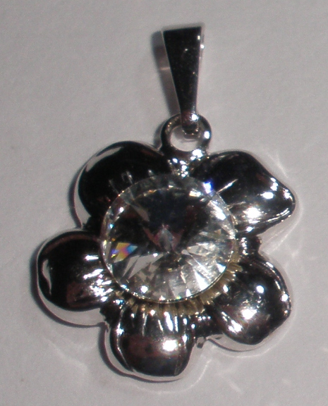 Přívěsek Rivoli Crystal v kovové kytičce (PřívKyKaZ_1)