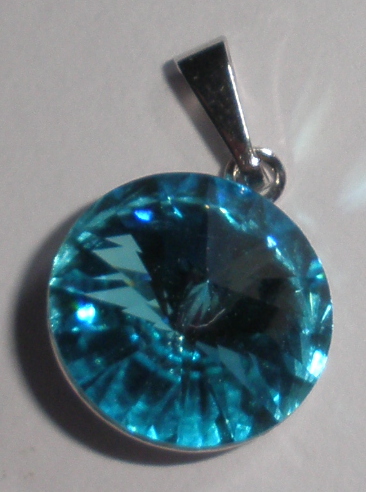 Přívěsek Swarovski Rivoli Light Turquoise rhodiovaný (Přív1R_14_40)