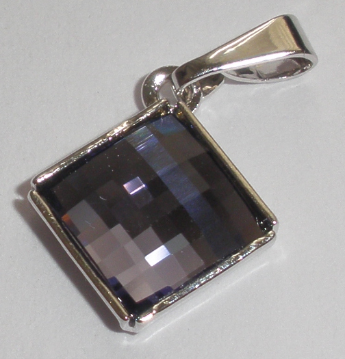 Přívěsek Swarovski Chessboard Tanzanit rhodiovaný (PřívChe_31)