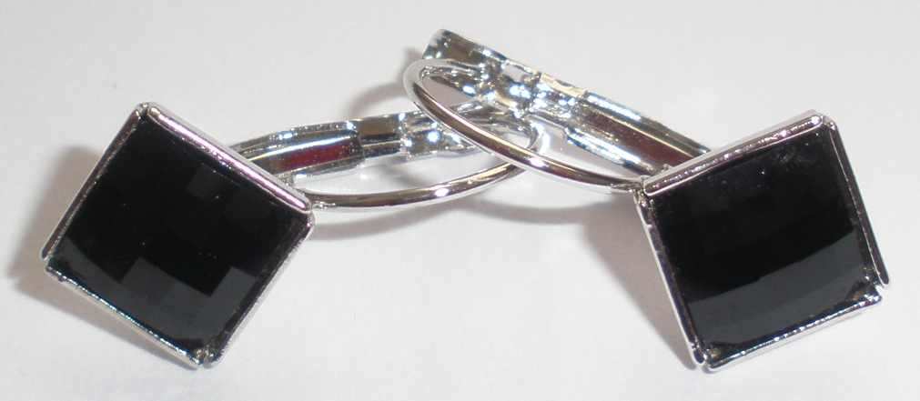 Náušnice Swarovski Chessboard Jet rhodiované (Che53)