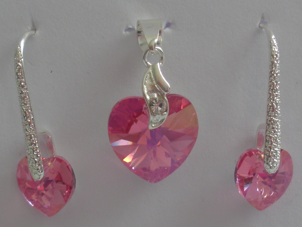 Sada Swarovski Srdce Rose AB s bižuterními komponenty (SwSr8)