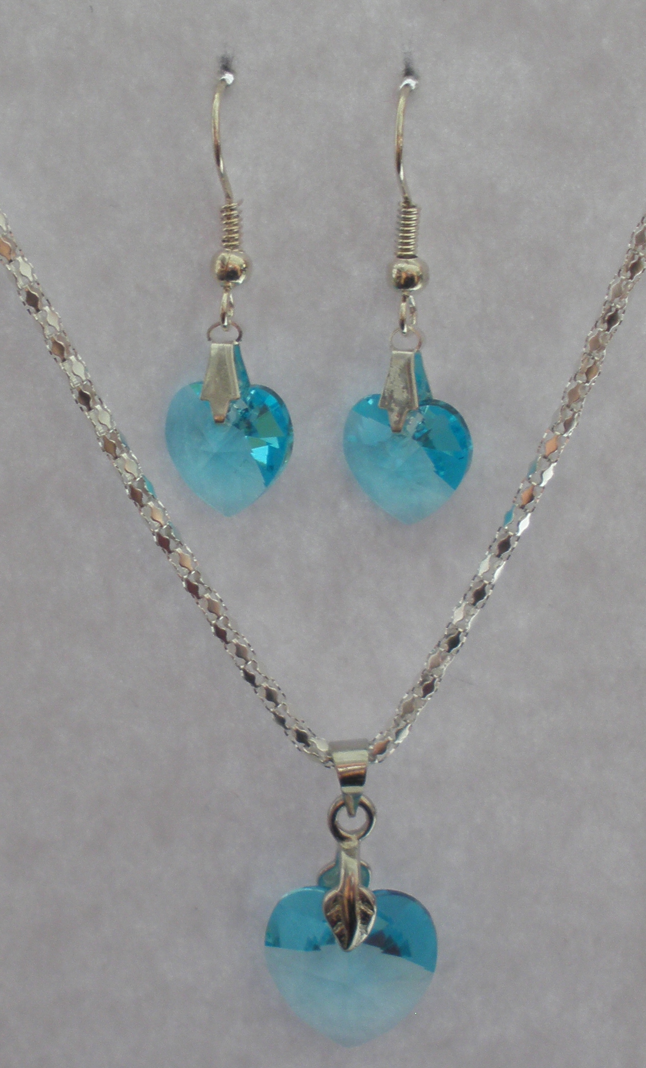 Sada Swarovski Srdce Light Turquoise s bižuterními komponenty (SwSr12)