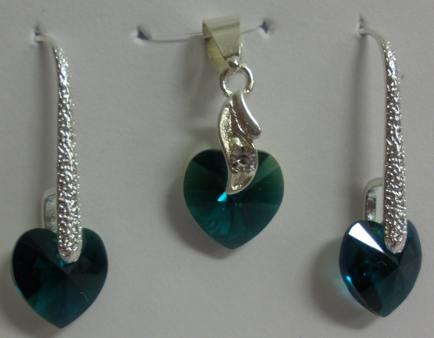 Sada Swarovski Srdce Emerald AB s bižuterními komponenty (Sw10Sr58)