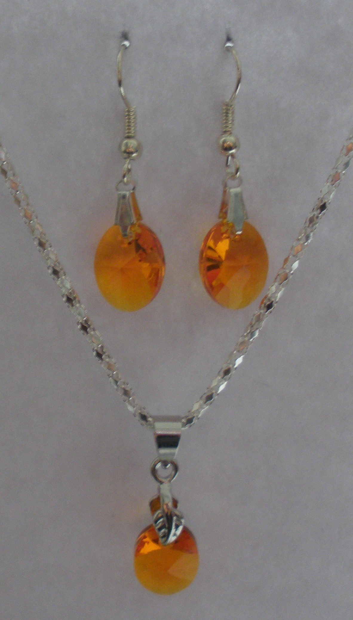 Sada Swarovski Ovál Tangerine s bižuterními komponenty (SwOv4)