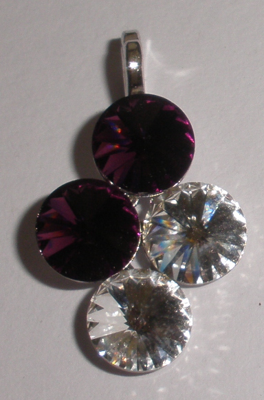 Přívěsek Swarovski 4 Rivoli Amethyst/Crystal rhodiovaný (Přív4R8_24/1)