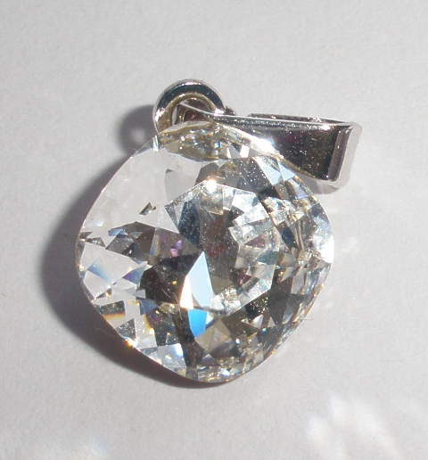 Přívěsek Swarovski Čtvereček Crystal rhodiovaný (ČtvPr_01)