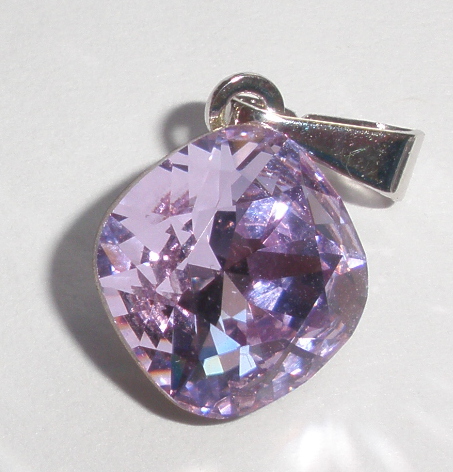 Přívěsek Swarovski Čtvereček Violet rhodiovaný (ČtvPr_27)