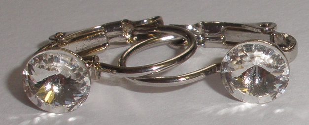 Dětské náušnice Swarovski 1 Rivoli 6 mm Crystal rhodiované zapínací (1R6_1)