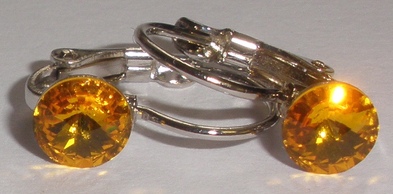 Dětské náušnice Swarovski 1 Rivoli 6 mm Sunflower rhodiované zapínací (1R6_10)