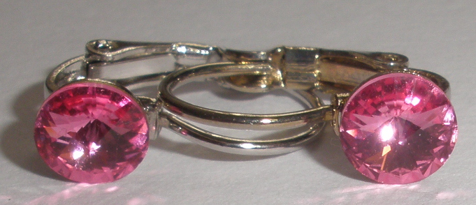Dětské náušnice Swarovski 1 Rivoli 6 mm Rose rhodiované zapínací (1R6_18)