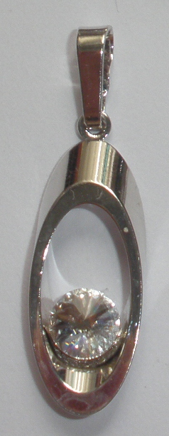 Přívěsek Swarovski Salámek s Rivoli Crystal 6 mm rhodiovaný (1RPrSa_1)