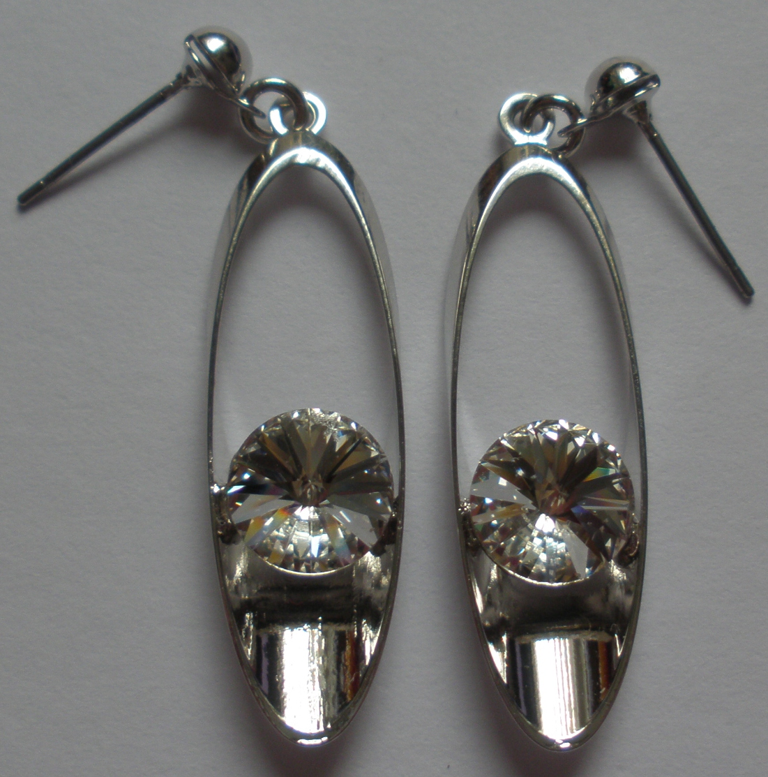 Náušnice Swarovski Salámky puzety s Rivoli Crystal rhodiované (1RSa_01)