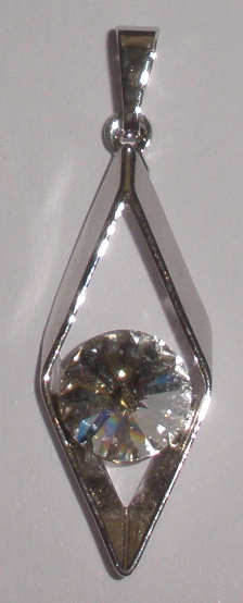 Přívěsek Swarovski Kosočtverec s Rivoli Crystal rhodiovaný (1RKoP8_1)