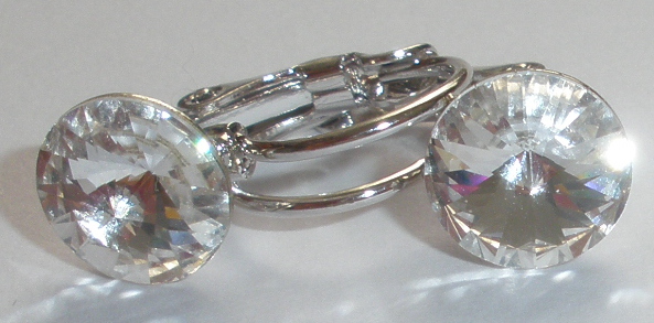 Dětské náušnice Swarovski 1 Rivoli 8 mm Crystal rhodiované zapínací (1R8_1)
