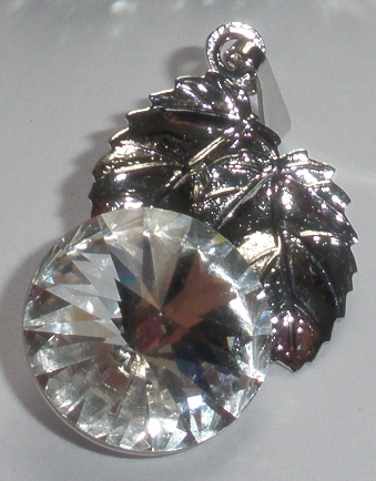 Přívěsek Swarovski List s Rivoli Crystal rhodiovaný (SwPrLi_1)