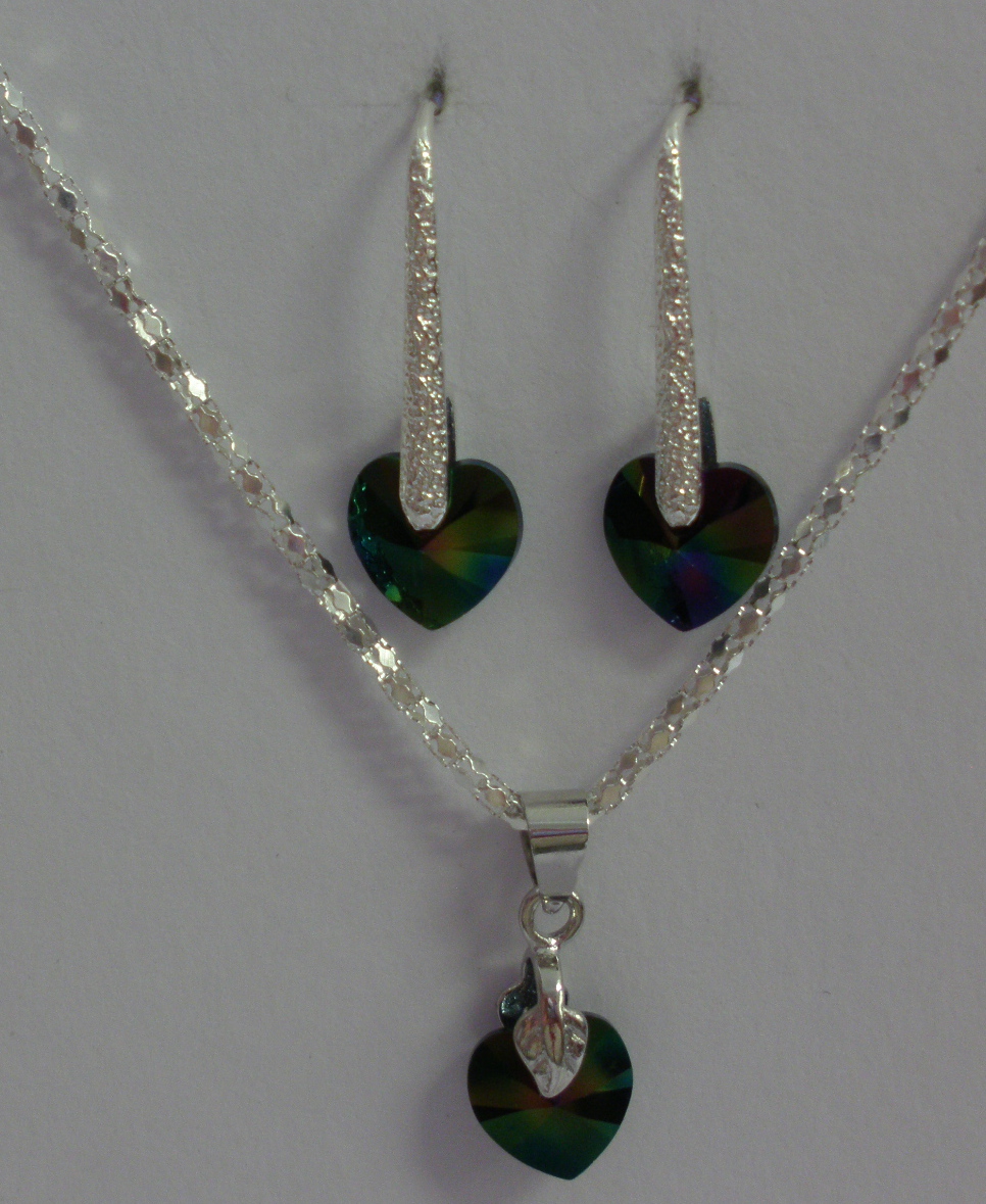 Sada Swarovski Srdce Rainbow s bižuterními komponenty (Sw10Sr60)