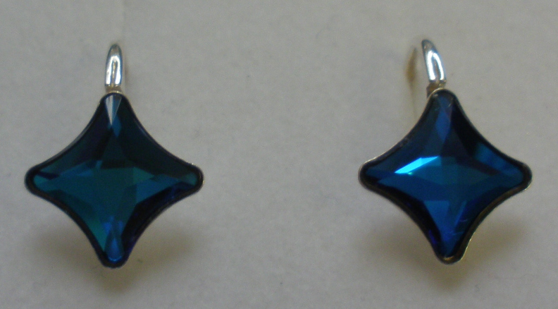 Náušnice Swarovski Starlet Bermuda Blue stříbrné (Ag925) (StarN_33)