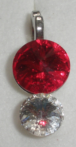 Přívěsek Swarovski 2 Rivoli Light Siam/Crystal rhodiovaný (Přív2R68_22/1)