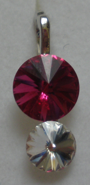 Přívěsek Swarovski 2 Rivoli Fuchsia/Crystal rhodiovaný (Přív2R68_17/1)