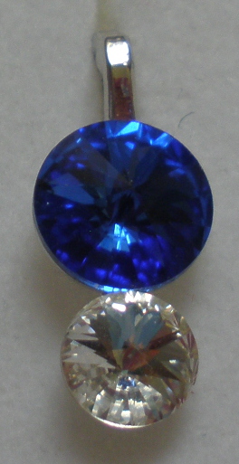 Přívěsek Swarovski 2 Rivoli Sapphire/Crystal rhodiovaný (Přív2R68_37/1)