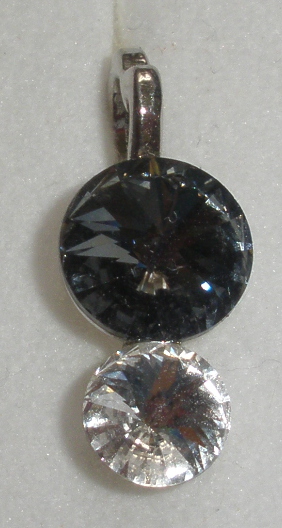 Přívěsek Swarovski 2 Rivoli Silver Night/Crystal rhodiovaný (Přív2R68_51/1)