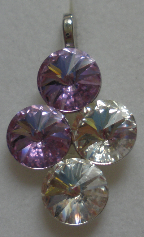 Přívěsek Swarovski 4 Rivoli Violet/Crystal rhodiovaný (Přív4R8_27/1)