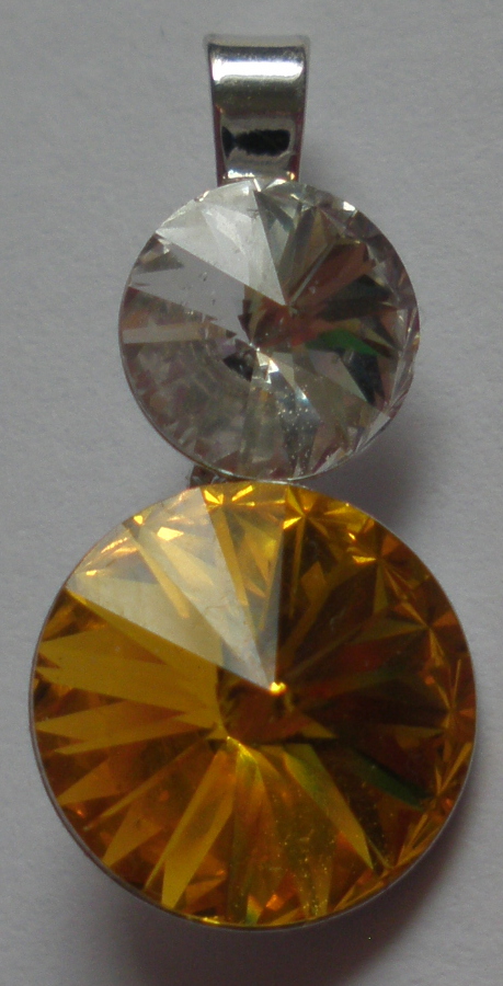 Přívěsek Swarovski 2 Rivoli Sunflower/Crystal rhodiovaný (Přív2R812_10/1)