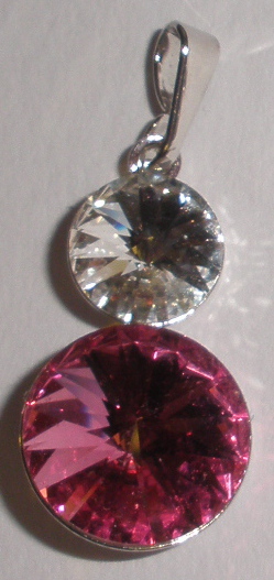 Přívěsek Swarovski 2 Rivoli Rose/Crystal rhodiovaný (Přív2R812_18/1)