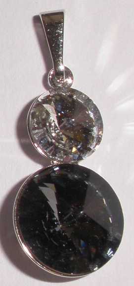 Přívěsek Swarovski 2 Rivoli Silver Night/Crystal rhodiovaný (Přív2R812_51/1)