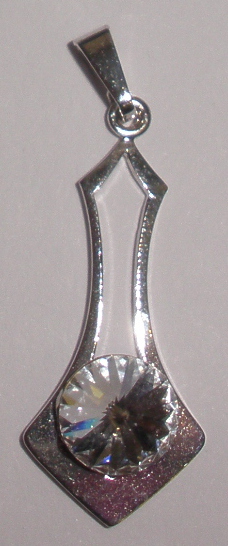 Protáhlý přívěsek se Swarovski Rivoli Crystal rhodiovaný (Sw1PrP8_1)