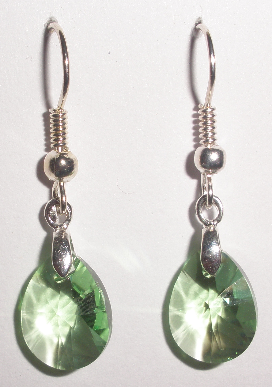 Náušnice Swarovski Mini Hrušky Peridot (SwNHr_9)