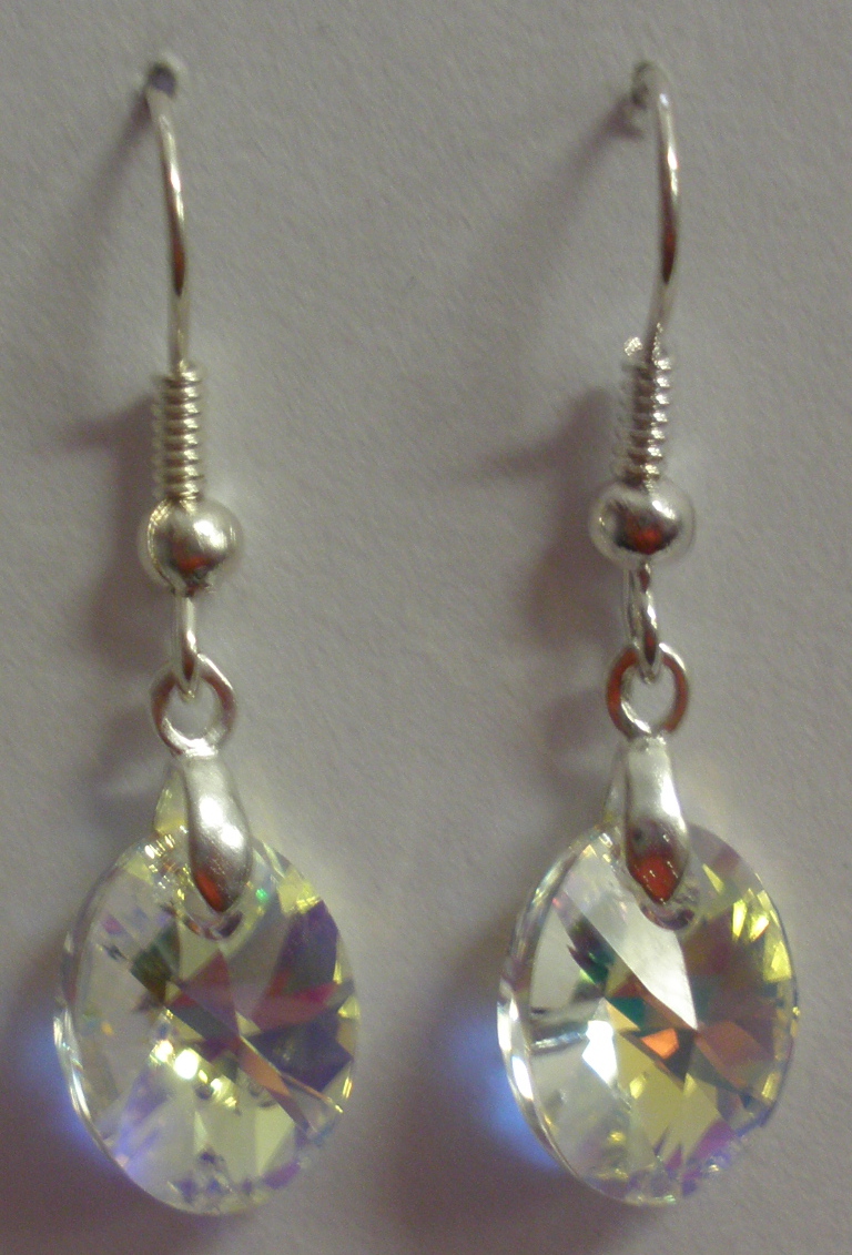 Náušnice Swarovski Ovál Crystal AB (SwNOv_1)