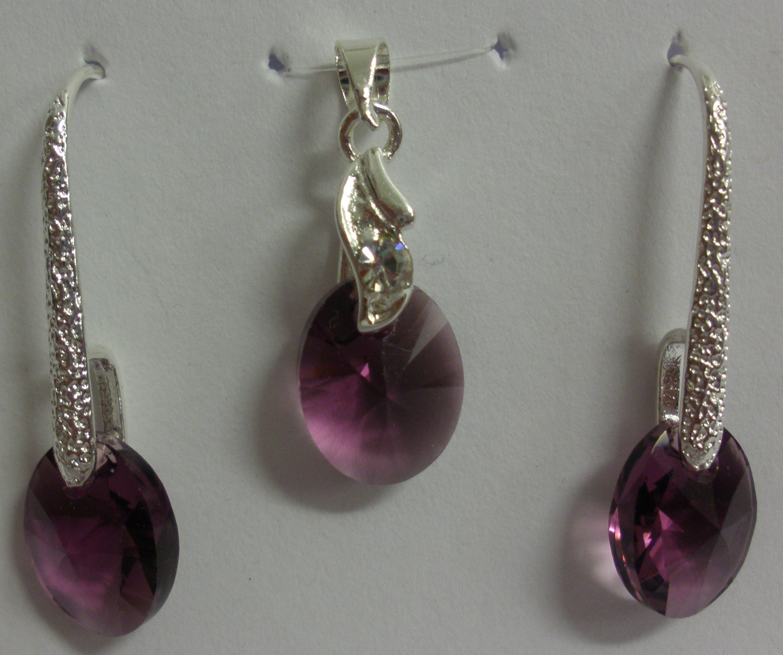 Sada Swarovski Ovál Amethyst s bižuterními komponenty (SwOv9)
