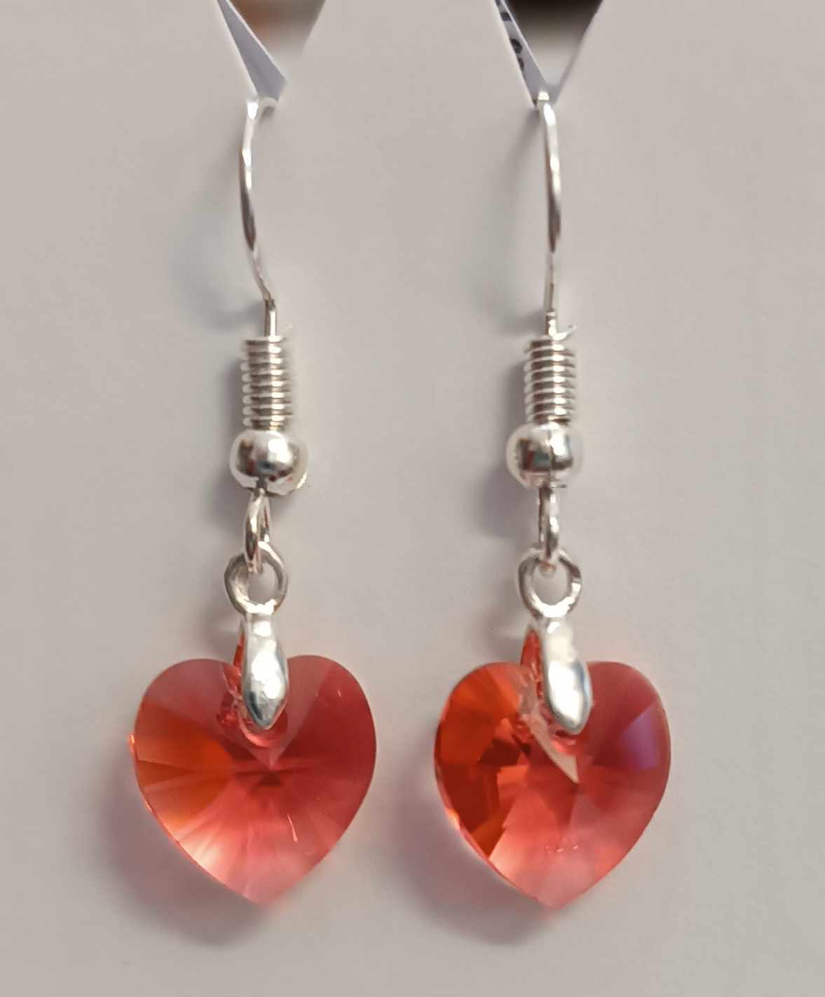 Náušnice Swarovski Srdíčka Padparadscha (SwNSr_27)