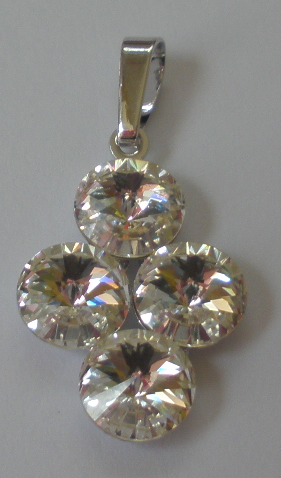 Přívěsek Swarovski 4 Rivoli Crystal rhodiovaný (Přív4R8_1)